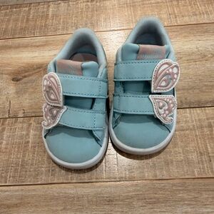 Puma Kids Teal and Pink Butterfly Sneakers